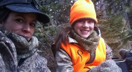 Mia Anstine and daughter elk hunting 