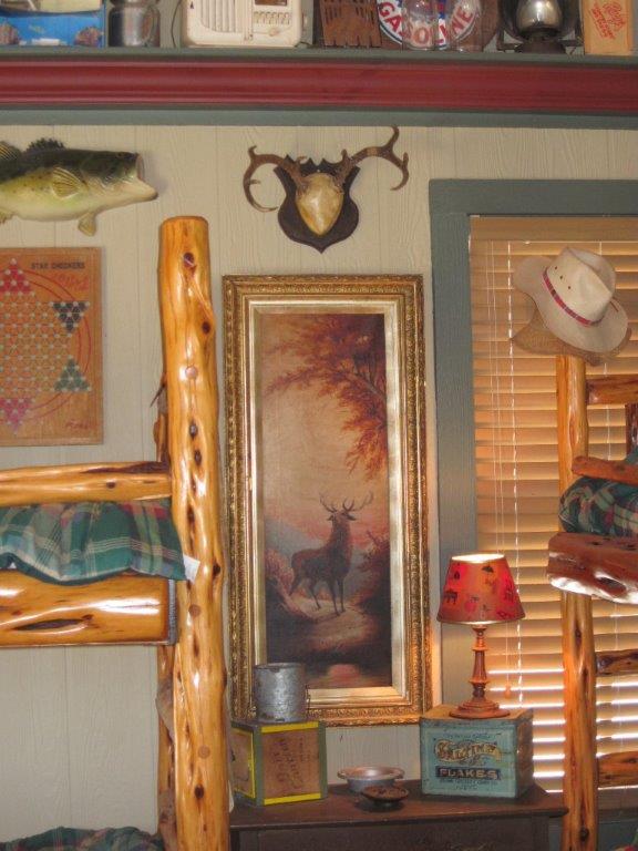 Heritage-Game-Mounts-Hunting-Lodge-February-Cabin-elk-painting