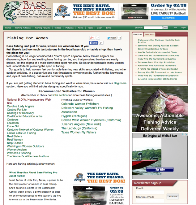 Wanna Go Fish? Bass Resource Lists 'Fishing for Women' Guide