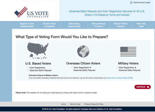 Us vote foundation election