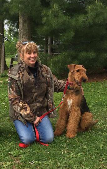 BOW founder Dr. Christine Thomas with her dog Major Mischief