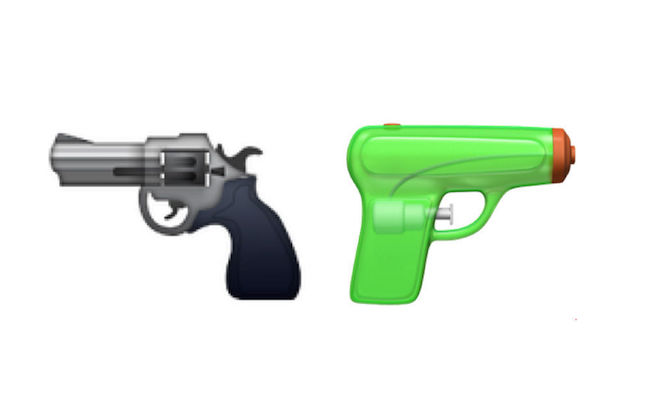 apple emoji gun squirt gun