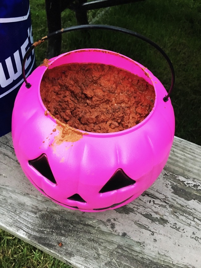 concrete mix pumpkin craft