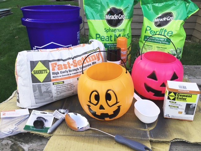 materials for concrete jack-o-lantern