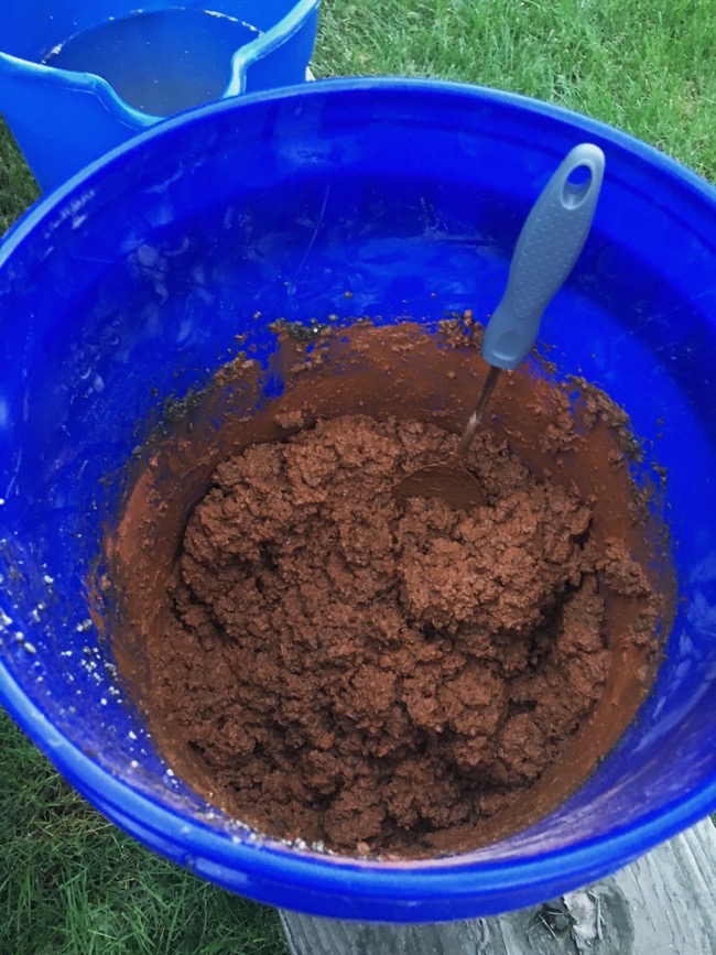 stirred-mixture concrete pumpkin mix