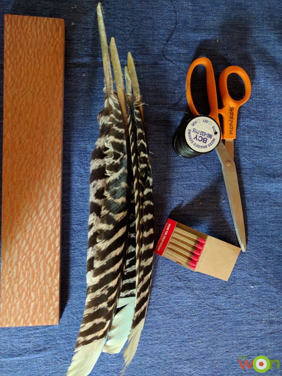 DIY-turkey-feather-art-hanging-supplies