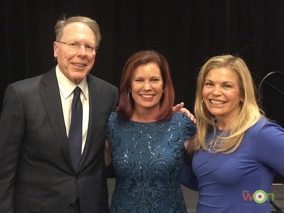 Carrie Lightfoot, founder of The Well Armed Woman, with Wayne and Susan LaPierre