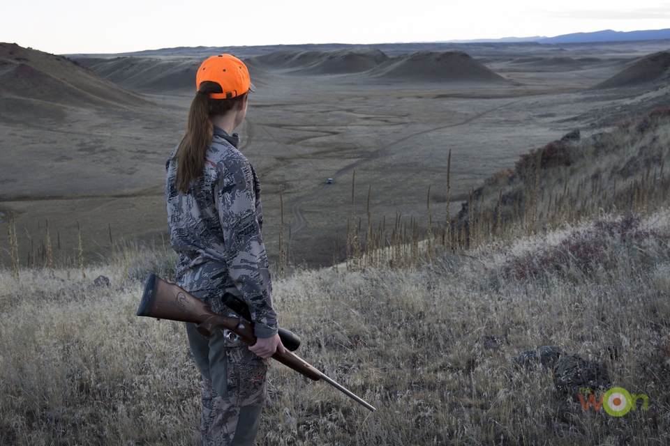 Vantage point of truck at end of first hunt day