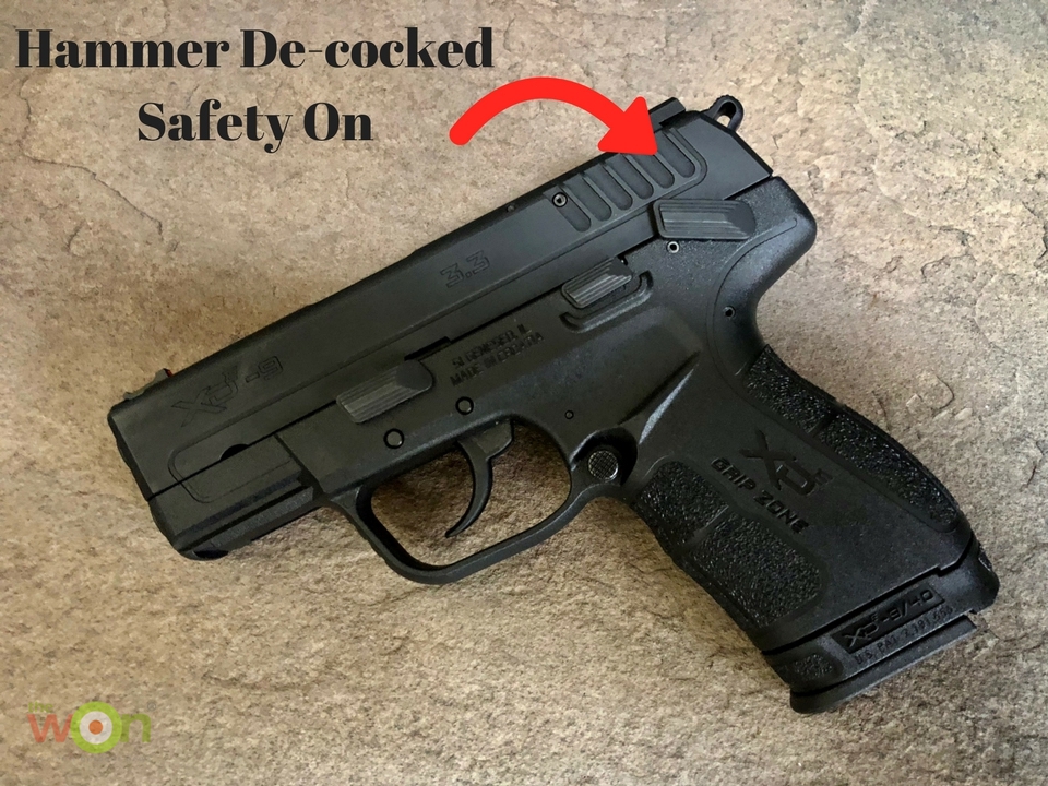 Hammer De-cocked safety on