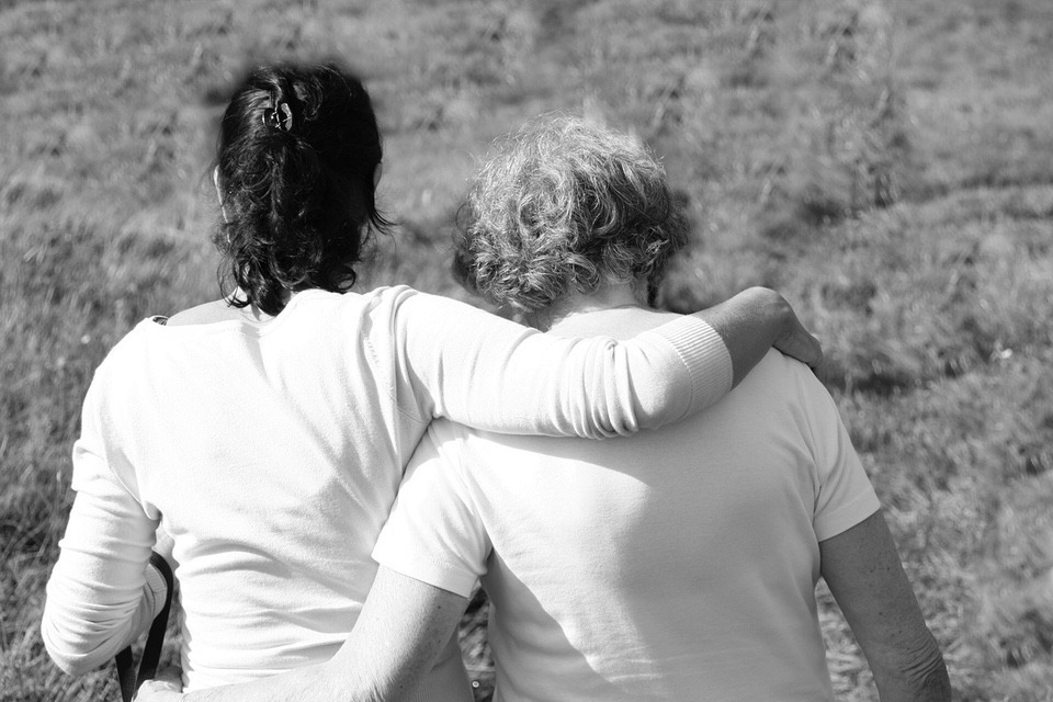 mom-daughter outdoors