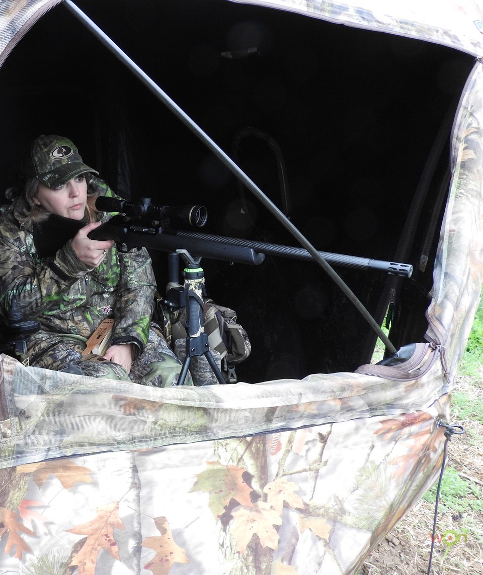 Lundvall in the blind Wyoming Spring Turkey