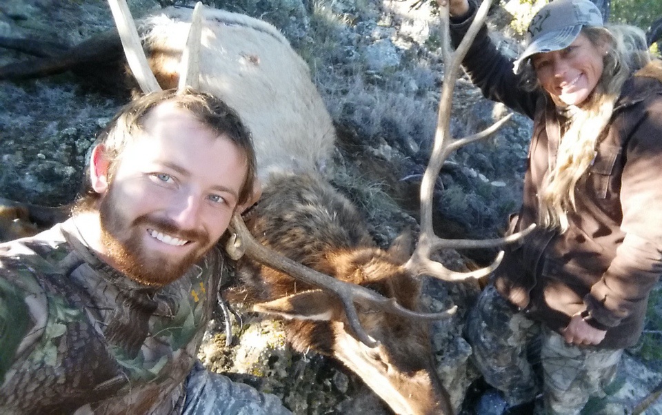 brandon and Christina boggs bull elk hunt mom hunting guide
