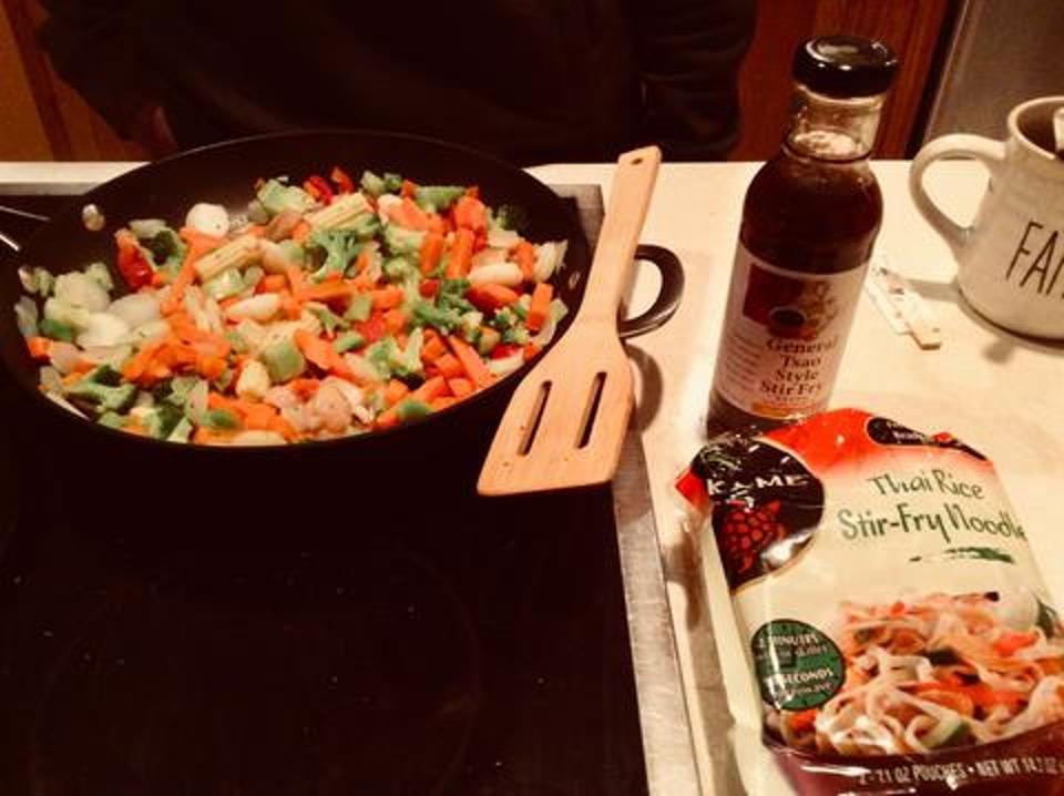 General Tso's Duck Stir-Fry with Thai Rice Noodles