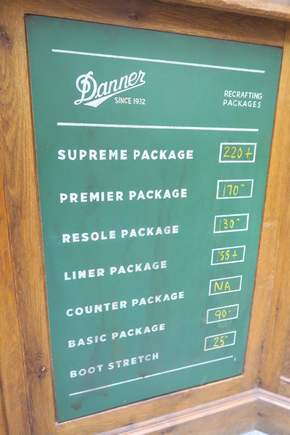recrafting danner boot prices