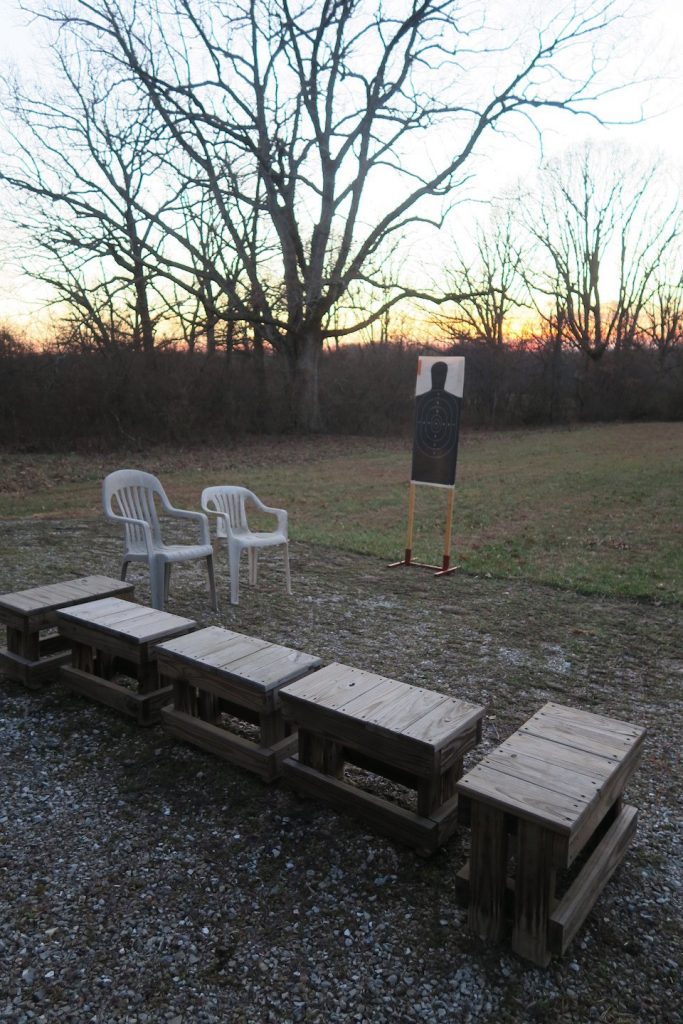 Living room set up for tactical light training