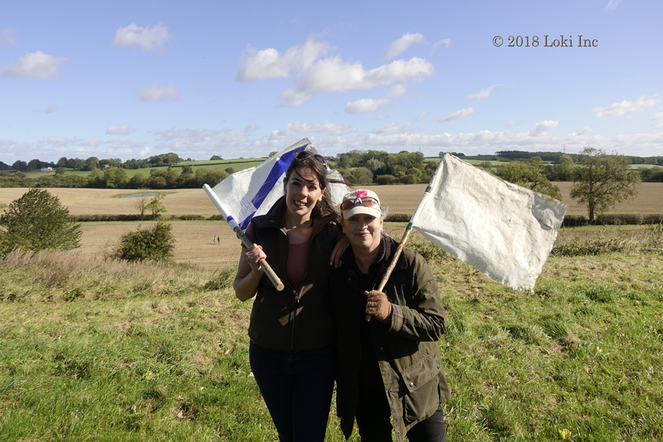 VKL and Babbs with beaters flags UK