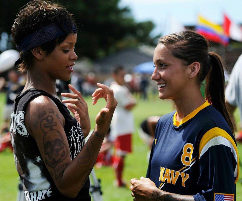 Jacquline On Set w Rihanna (Battleship)