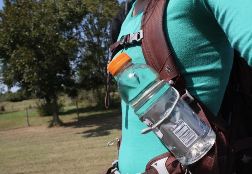 Water Bottle Sleeve - Attach to Any Backpack Strap