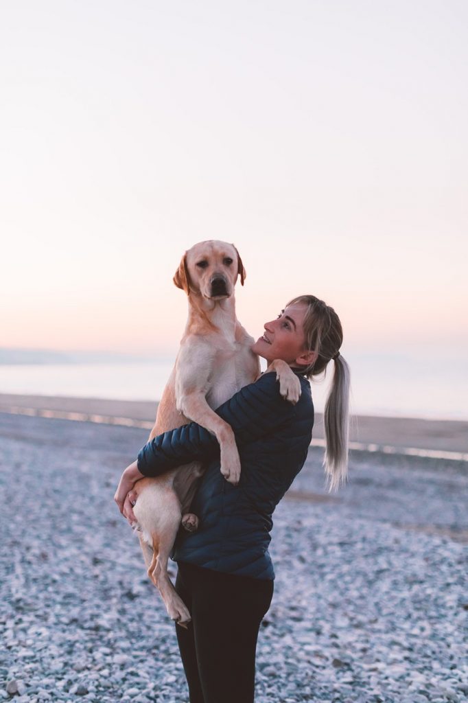 Woman with her Labrador