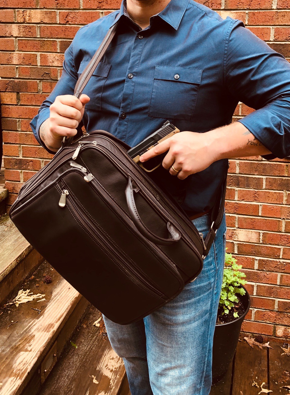 leather ccw briefcase GTM