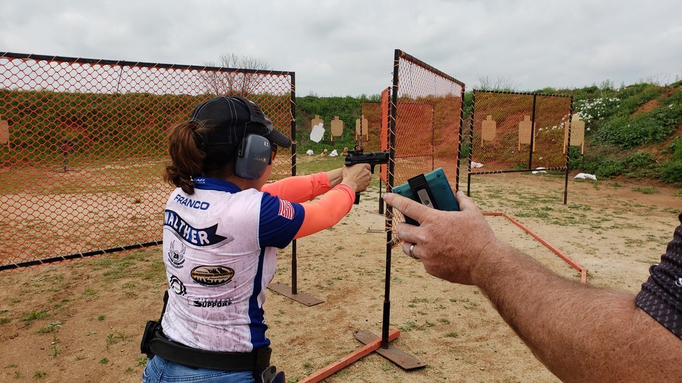 Gabby Franco Shooting Walther Pistol Shooting with Optics