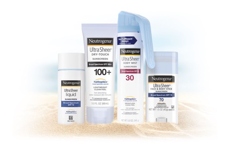 Neutrogena Ultra Sheer sunscreen