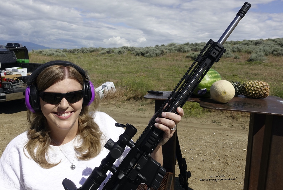 Ashlee Lundvall on the range with fruit 