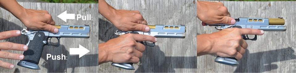 racking a pistol slide
