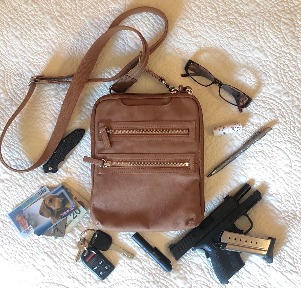 Concealed Carry Essential Crossbody Bag GTM-109 purse dump
