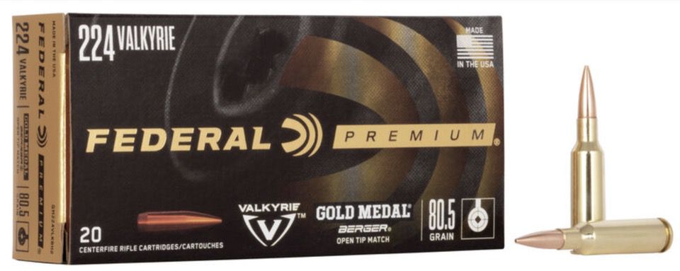 80.5 grain Gold Medal Berger Hybrid .224 Valkyrie Ammunition