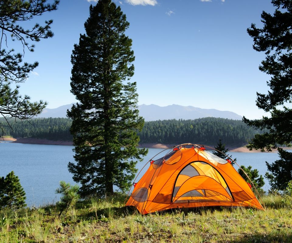 tent on lake Fishing and Camping Adventure