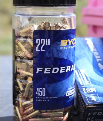 Federal 22 LR container with ammo