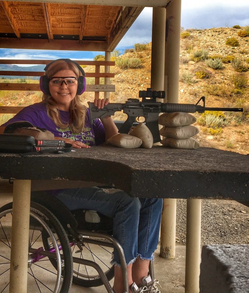 Ashlee reviewing the Ruger AR-556