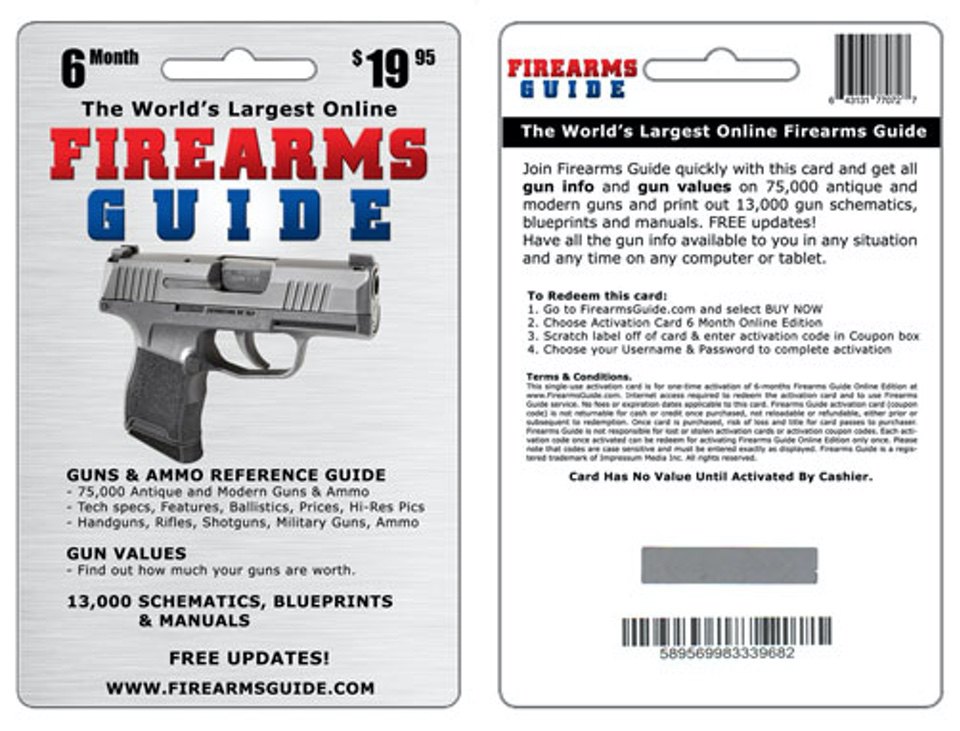 Firearms Guide Activation Cards