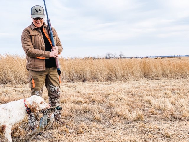 Barb Baird and Speck pheasant field copy 