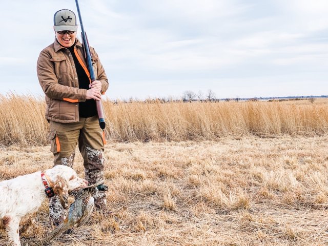 Barb Baird and Speck pheasant field copy 