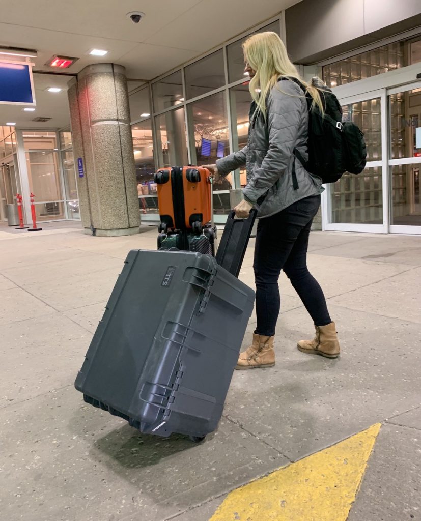 Becky Yackley airport big luggage
