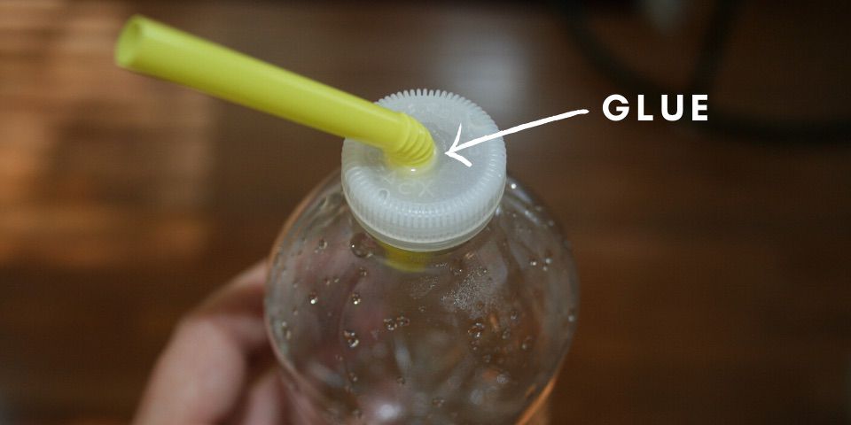 Recycled Bottle Hummingbird Feeder. Glue straw into bottle