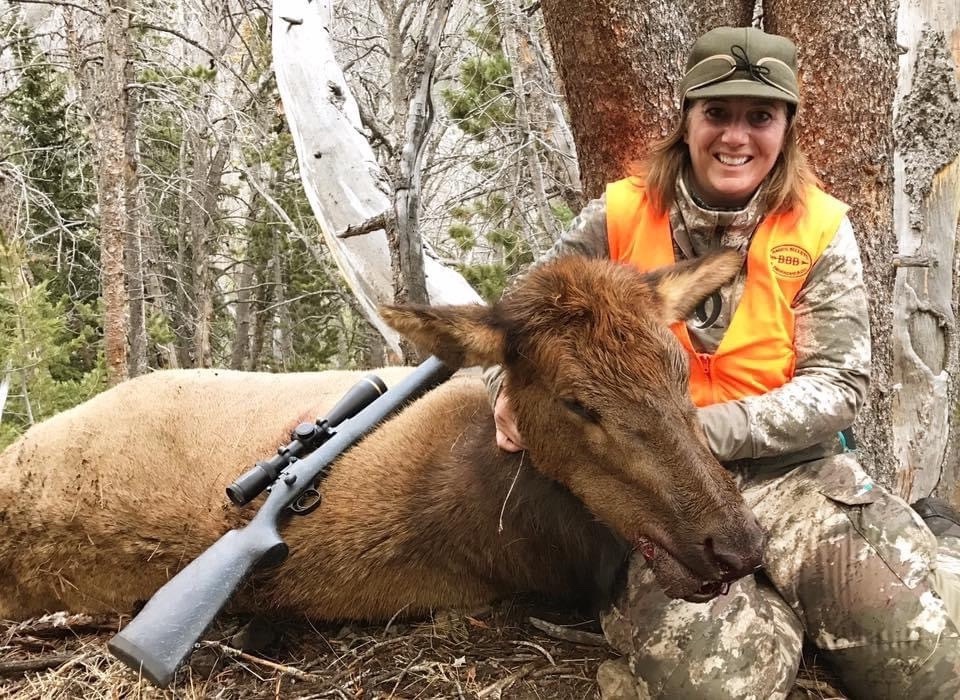 Amy Ray hunting with Remington Model 700 Mr. Big elk