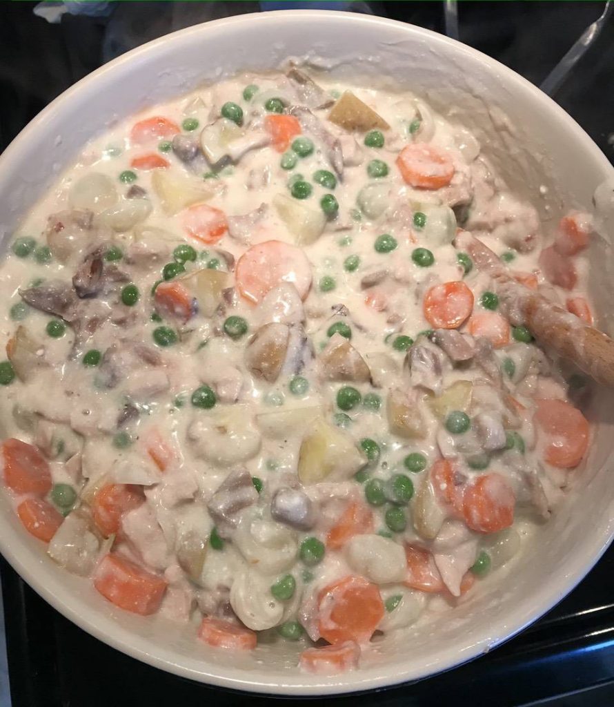 Pheasant Pot Pie Personal Pie mixed together Savory