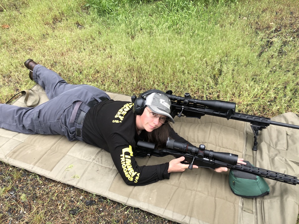 Jen with custom trigger on the range