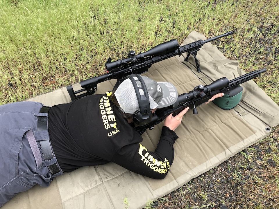 Jen with custom trigger on the range