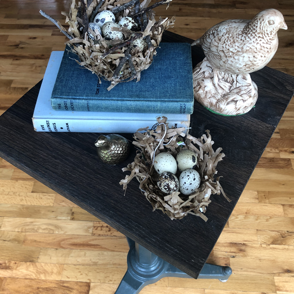 Bird Nests for Quail Eggs on Table