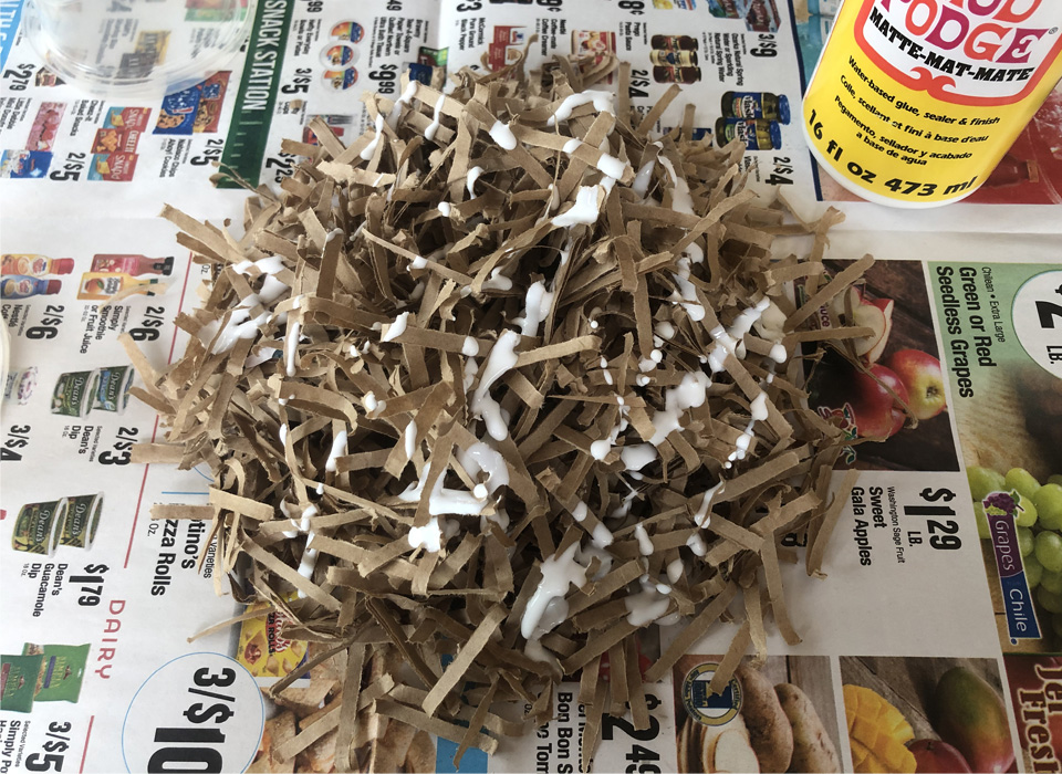 Shredded Paper Mod Podge