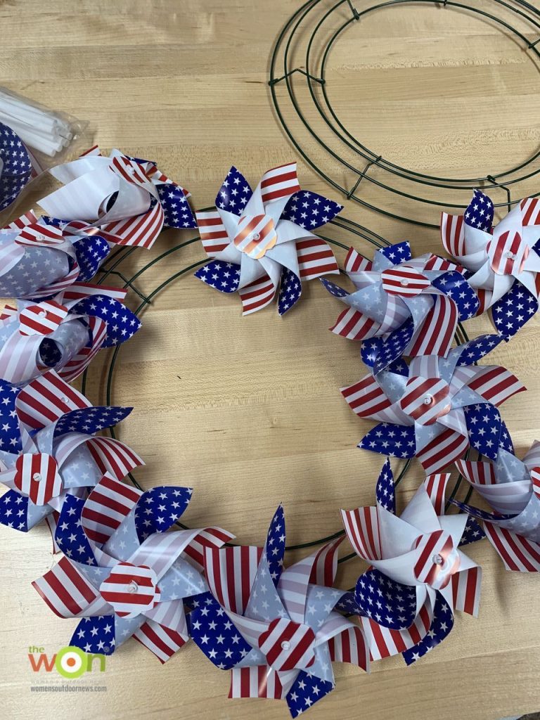 patriotic pinwheel wreath made