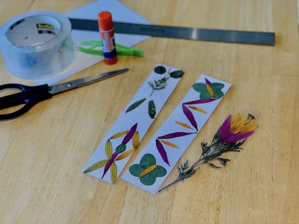 finished Pressed Flower Bookmarks craft