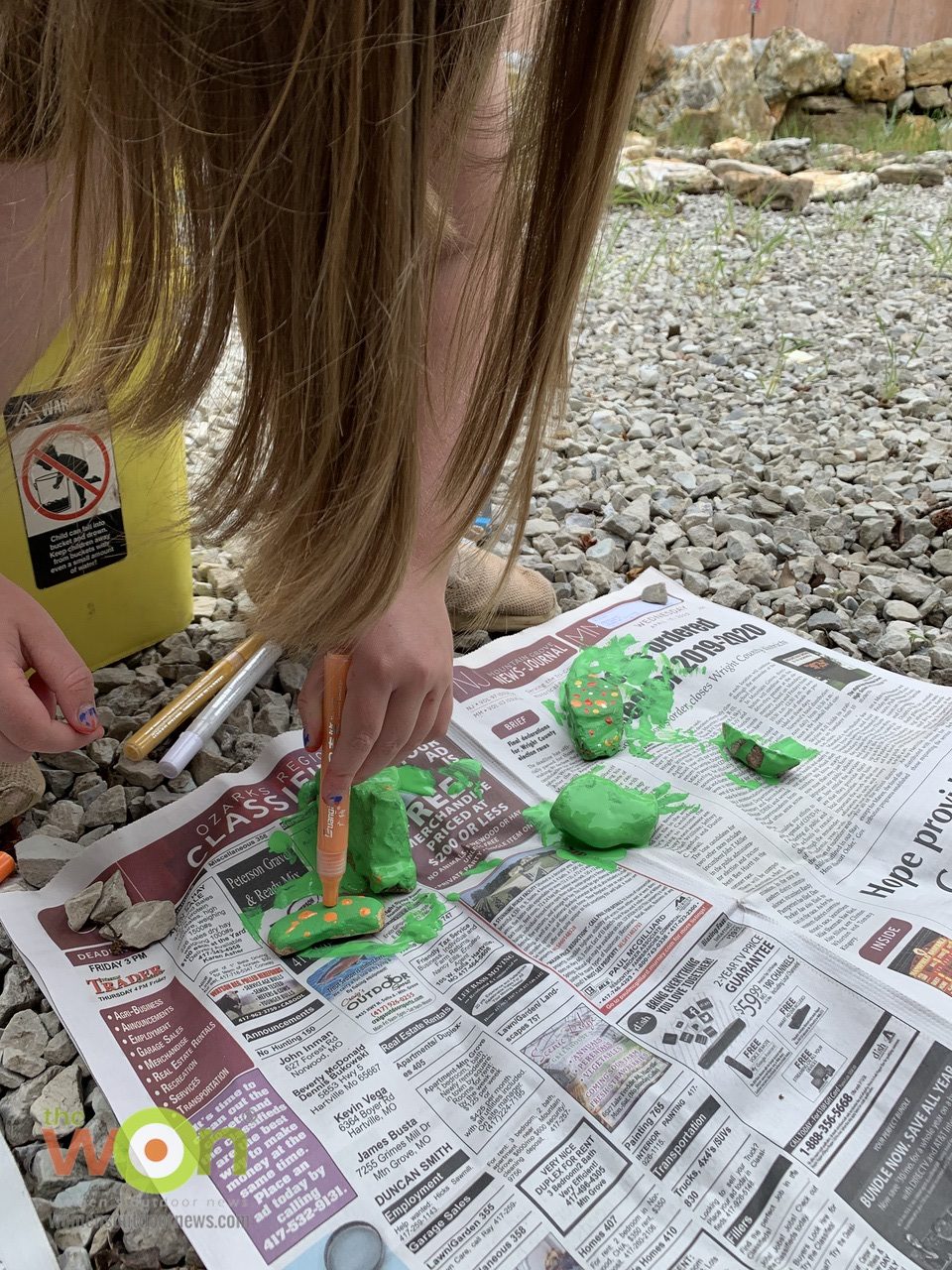 painting succulent rocks