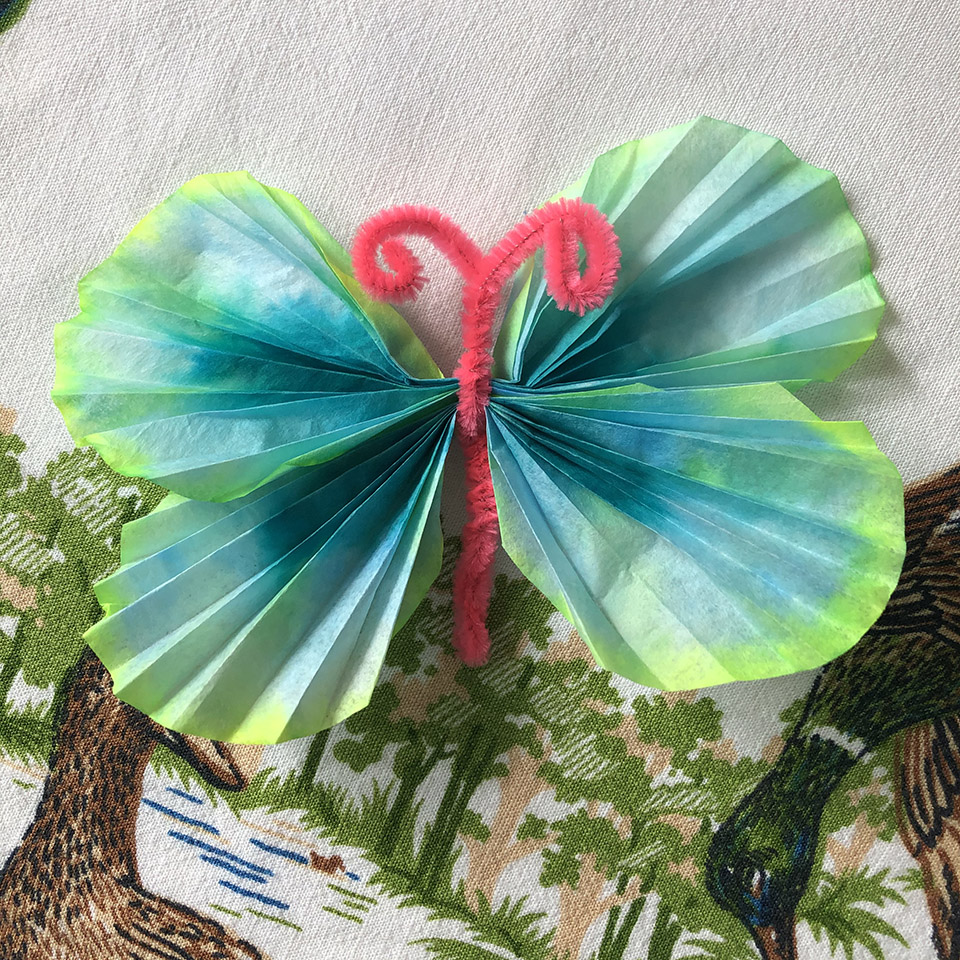 Colorful craft Coffee Filter Butterflies Antenna Curled