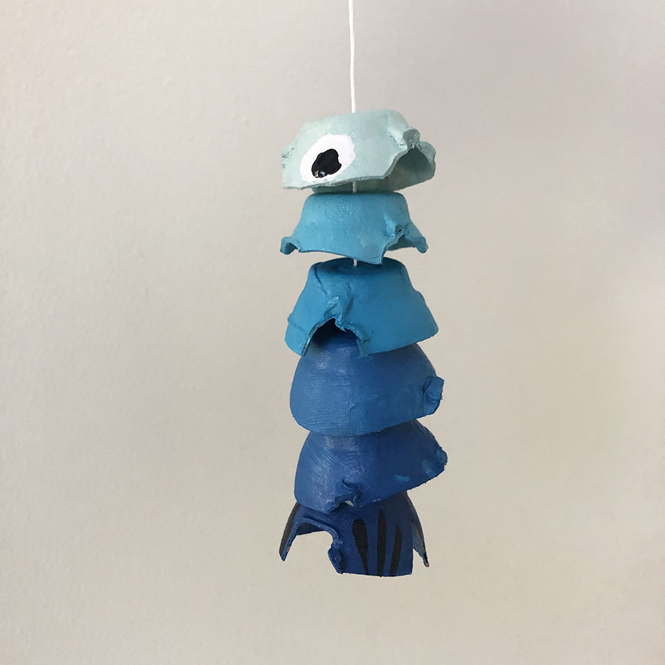 Egg Carton Fish Blue