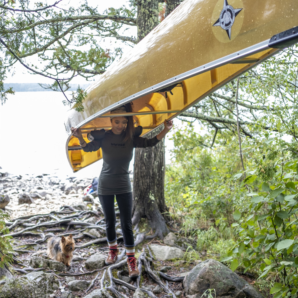 Jenny Anderson Girl of 10000 Lakes Carrying Canoe